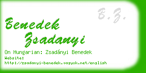 benedek zsadanyi business card